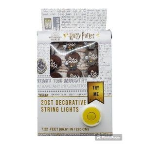 New Unopened Harry Potter Hedwig 20 Ct Decorative String Lights 7.22 Feet Long